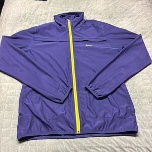 Nike Track Jacket, Purple, Green, Thumbholes, Pockets, Size L